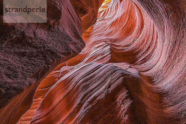 Slot Canyon bekannt als Canyon X  in der Nähe von Page; Arizona  Vereinigte Staaten von Amerika