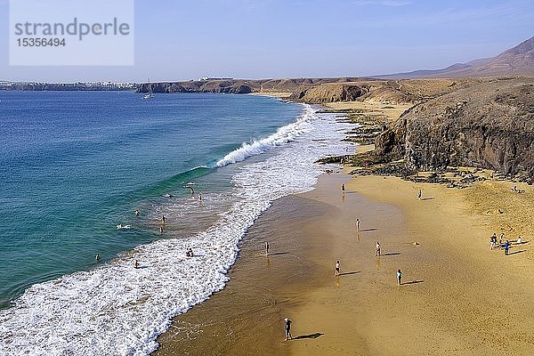 Playa de la Cera  Papagayo Strände  Playas de Papagayo  bei Playa Blanca  Lanzarote  Kanarische Inseln  Spanien  Europa
