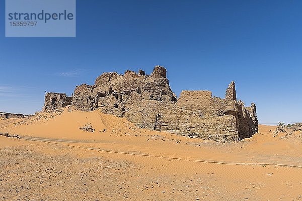 Ruine  ksar  alte Stadt in der Wüste  nahe Timimoun  Algerien  Afrika