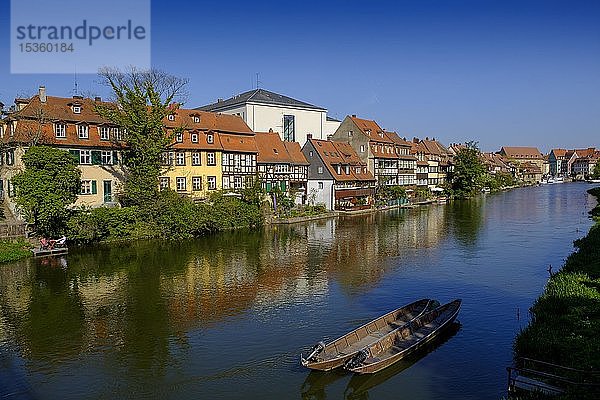 Altstadt von Klein-Venedig am Ufer der Regnitz  Bamberg  Oberfranken  Franken  Bayern  Deutschland  Europa