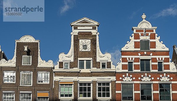 Dachgiebel von historischen Häusern  Amsterdam  Nordholland  Holland  Niederlande