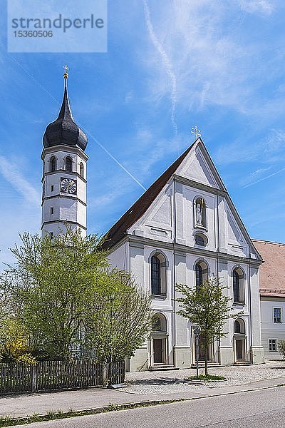Klosterkirche St. Johann Baptist  Beyharting bei Tuntenhausen  Oberbayern  Bayern  Deutschland  Europa