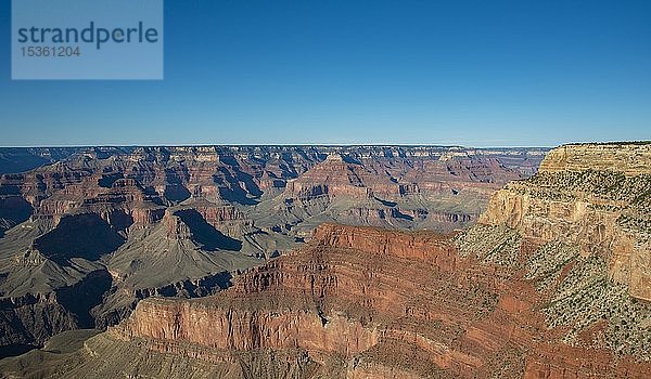 Blick vom Pima Point in den Grand Canyon  Canyonlandschaft  erodierte Felslandschaft  South Rim  Grand Canyon National Park  Arizona  USA  Nordamerika