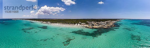 Luftaufnahme  Strand Es Trenc  Ort Ses Covetes  Gemeinde Rapita  Mallorca  Balearen  Spanien  Europa
