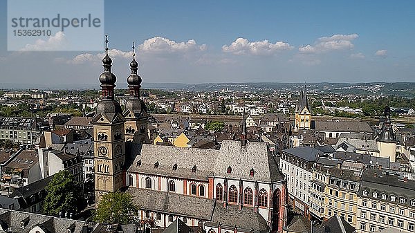 Blick auf die Altstadt mit Liebfrauenkirche und Florinskirche  Drohnenaufnahme  Koblenz  Rheinland-Pfalz  Deutschland  Europa