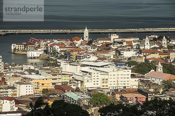 Blick auf die Unesco-Welterbestätte Casco Viejo  Panama-Stadt  Panama  Mittelamerika