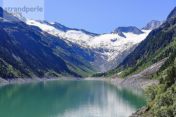Schlegeis-Stausee  Schlegeis-Kees-Gletscher  Zillertaler Alpen  bei Finkenberg  Zillertal  Tirol  Österreich  Europa