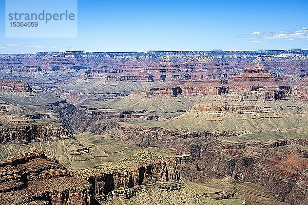 Canyonlandschaft  erodierte Felslandschaft des Grand Canyon  South Rim  Grand Canyon National Park  Arizona  USA  Nordamerika