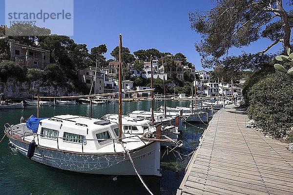 Fischerboote im Hafen von Cala Figuera  Mallorca  Balearische Inseln  Spanien  Europa