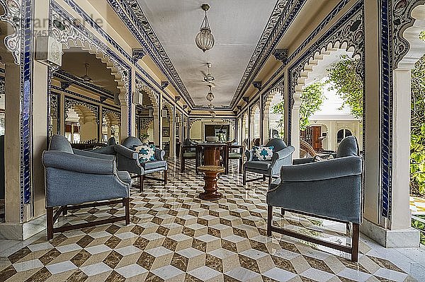Innenhof  Lake Palace Hotel  Udaipur  Rajasthan  Indien  Asien
