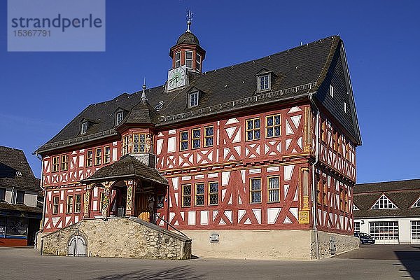 Rathaus  Fachwerkhaus von 1639  Untermarkt  Hadamar  Hessen  Deutschland  Europa