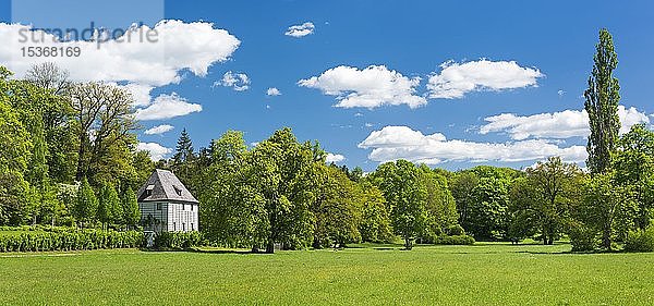 Panorama  Goethes Gartenhaus im Park an der Ilm  UNESCO-Welterbe  Weimar  Weimar  Thüringen  Deutschland  Europa