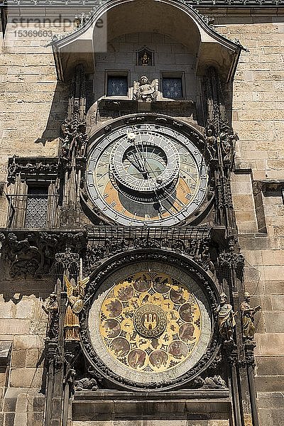 Astronomische Uhr am Altstädter Rathaus  Altstadt  Prag  Böhmen  Tschechische Republik  Europa