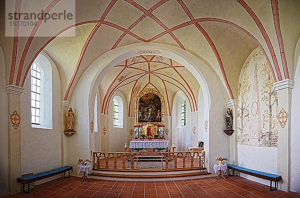 Innenansicht der Schnappenkapelle  Marquartstein  Bayern  Deutschland  Europa