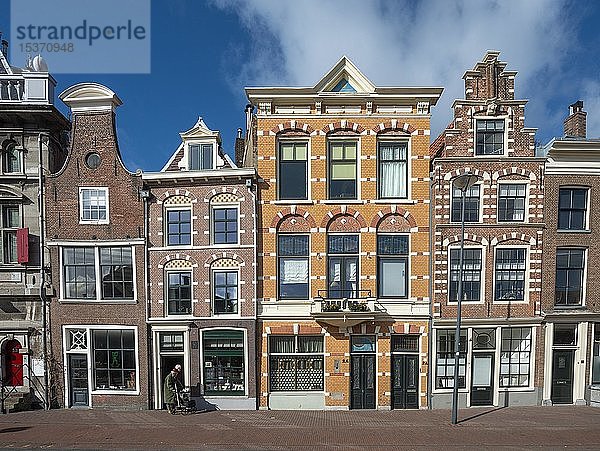 Historische Häuserzeile  Haarlem  Provinz Nordholland  Holland  Niederlande