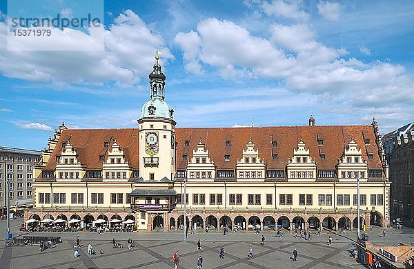 Altes Rathaus mit Stadtgeschichtlichem Museum  Markt  Leipzig  Sachsen  Deutschland  Europa