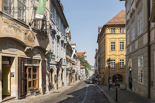 Nerudagasse auf der Kleinseite  Malá Strana  Prag  Böhmen  Tschechische Republik  Europa