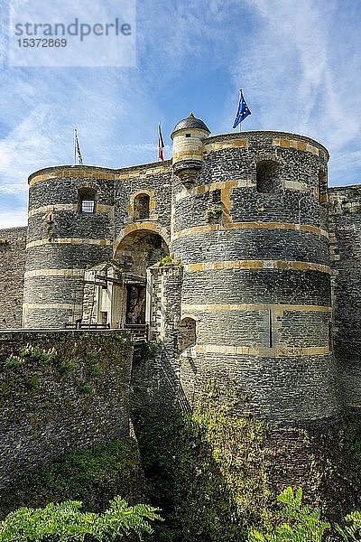 Eingang der königlichen Festung  Château d'Angers  Angers  Departement Maine-et-Loire  Pays de la Loire  Frankreich  Europa