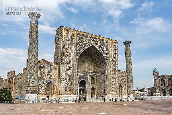 Ulugbek Medressa  Registan-Platz  Samarkand  Usbekistan  Asien