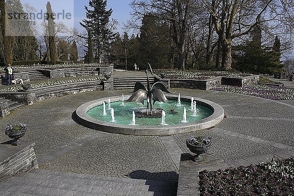 Vogelbrunnen vor dem Schlossplatz  Insel Mainau  Bodensee  Baden-Württemberg  Deutschland  Europa