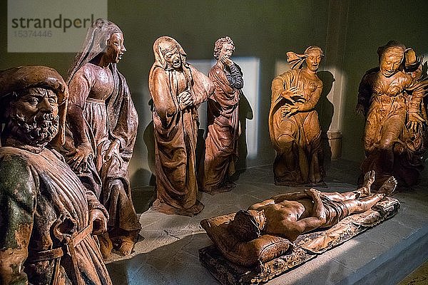 Skulpturen  Gruppe  Beweinung des toten Christus  Compianto sul Cristo morto  von Niccolò dell'Arca  Chiesa di Santa Maria della Vita  Bologna  Emilia-Romagna  Italien  Europa