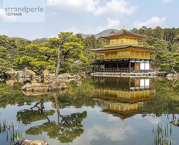 Tempel des Goldenen Pavillons  Kinkaku-ji  Kyoto  Japan  Asien