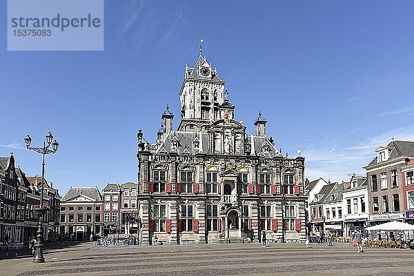 Markt  Rathaus  Delft  Zuid-Holland  Niederlande