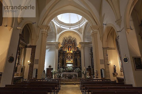 Kirche Sant Bartomeu  Innenansicht  Valldemossa  Mallorca  Balearische Inseln  Spanien  Europa