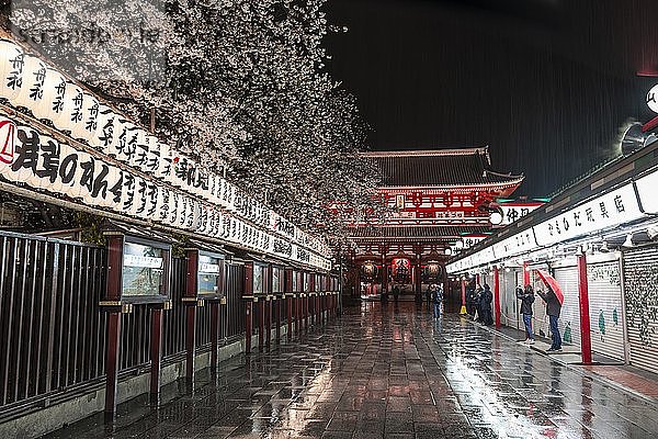 Nachtaufnahme  H?z?mon-Tor  Eingang zum Sensoji-Tempel  buddhistische Tempelanlage  Sens?-ji-Tempel  Asakusa  Tokio  Japan  Asien