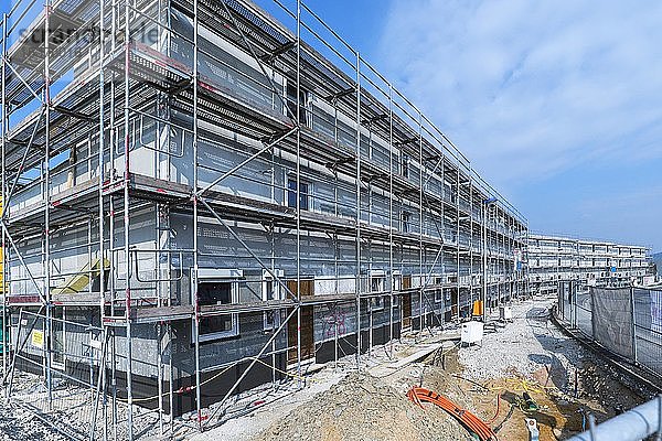 Bau von Wohnhäusern mit vorgefertigten Betonplatten  Betonbau  Mittelfranken  Bayern  Deutschland  Europa
