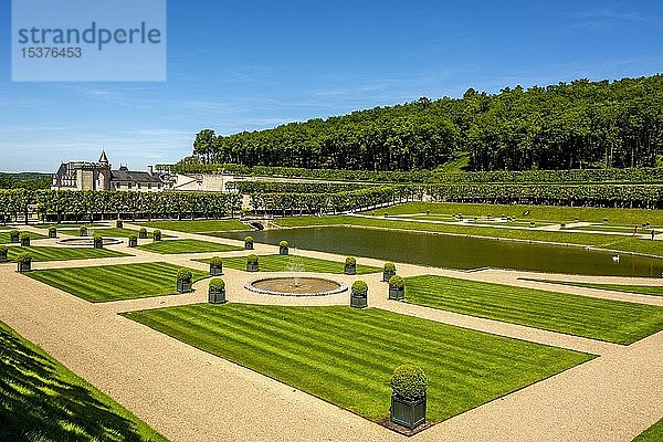 Schloss Villandry und seine Gärten  Departement Indre-et-Loire  Centre-Val de Loire  Frankreich  Europa