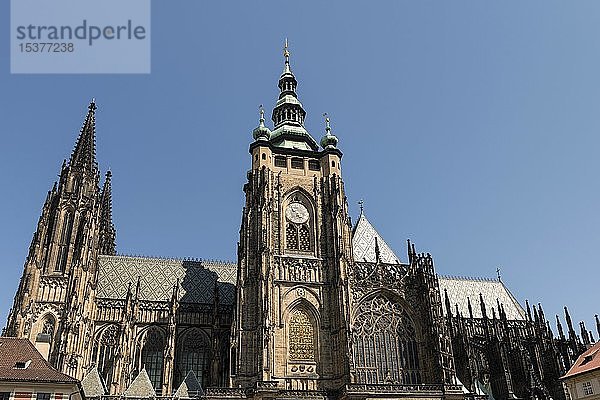 St. Veitsdom  Prager Burg  Prag  Böhmen  Tschechische Republik  Europa
