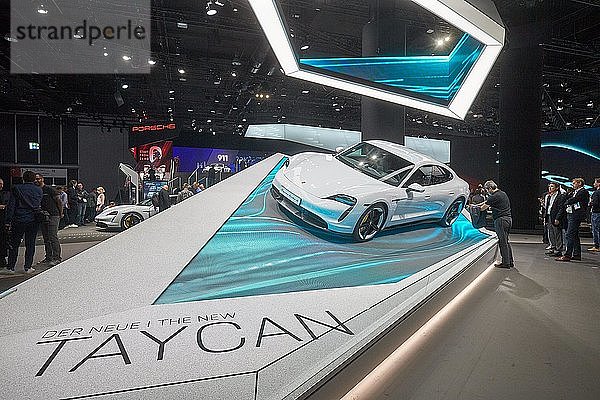 Porsche präsentiert den Elektro-Sportwagen Taycan auf der IAA  Frankfurt  Deutschland  Europa
