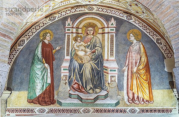 Fresko Porträt der Madonna  Maria mit Jesuskind und Heiligen  14. Jahrhundert  Chiesa di Santa Sofia  Padua  Venetien  Italien  Europa