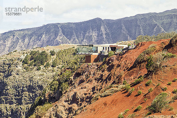 Aussichtsplattform Mirador de Abrante in den Bergen  La Gomera  Kanarische Inseln  Spanien