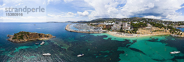 Spanien  Balearen  Mallorca  Luftaufnahme von Portals Nous  Hafen Puerto Portals  Strand Platja de S'Oratori und Illa d'en Sales