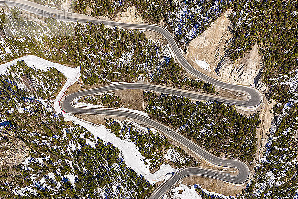 Schweiz  Val Muestair  Fuorn Pass  Luftaufnahme