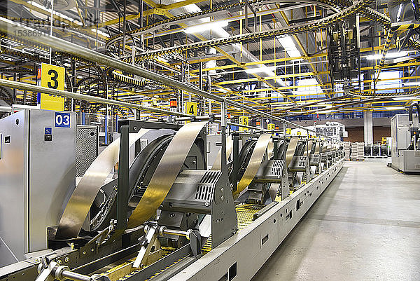 Maschinen für Transport und Verpackung in einer Druckerei