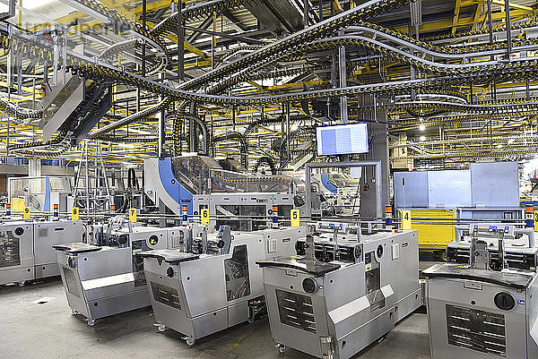Maschinen für Transport- und Sortieranlage in einer Druckerei
