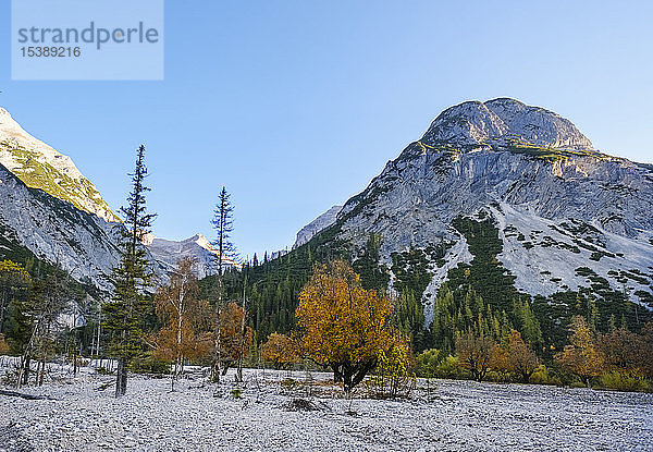 Österreich  Tirol  Karwendelgebirge  Hinterautal  Kleiner Heissenkopf und Birkkarspitze