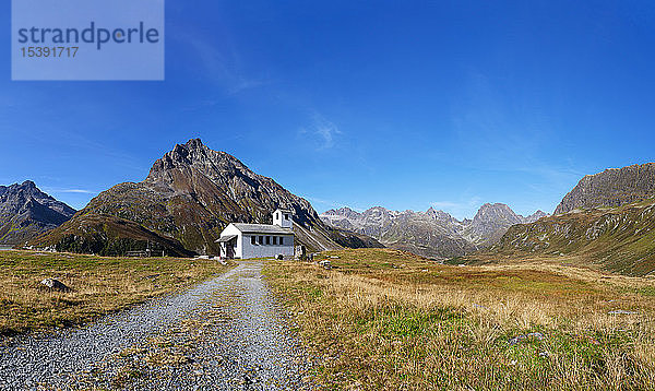 Österreich  Vorarlberg  Silvretta  Barbarakapelle auf der Bielerhöhe