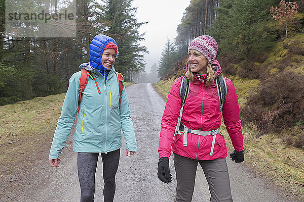 Frauen wandern im Wald