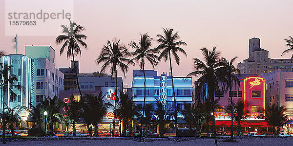 USA  Florida  Blick auf Art-Deco-Viertel und Miami Beach