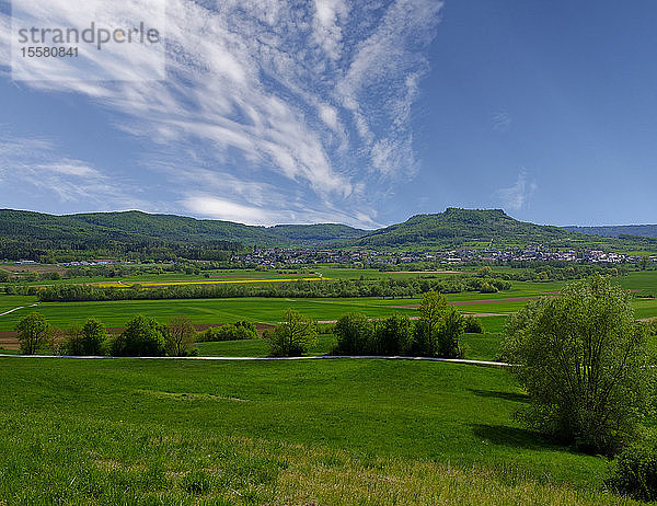 Landschaftsbild einer grünen Landschaft in Oberfranken  Deutschland