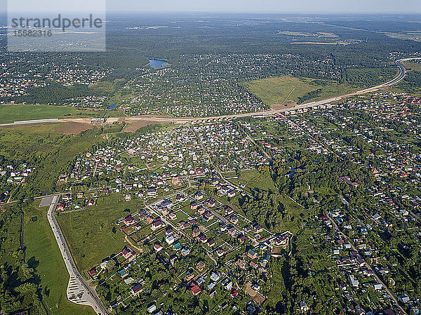 Luftaufnahme der Stadt Sergiev Posad  Moskau  Russland