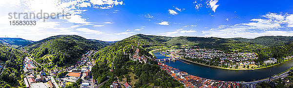 Luftaufnahme des Neckars gegen den Himmel in der Stadt  Hessen  Deutschland