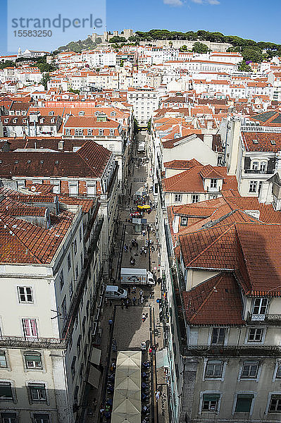 Draufsicht auf das Stadtbild in Lissabon  Portugal