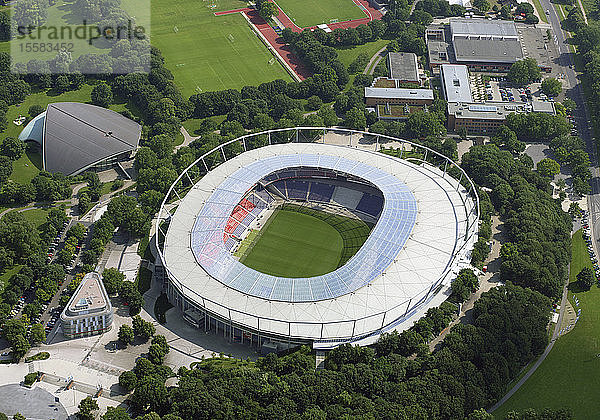 Deutschland  Hannover  Luftaufnahme des Fussballstadions