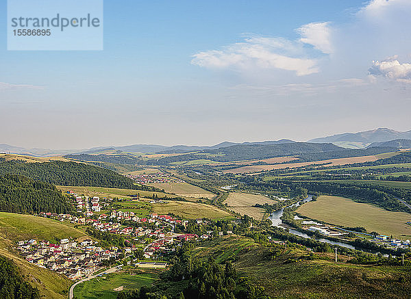 Landschaft von Stara Lubovna  Blick von oben  Region Presov  Slowakei