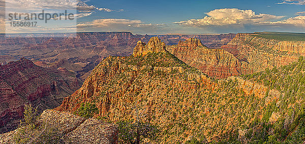 Panorama des sinkenden Schiffs und der Coronado Butte am Südrand des Grand Canyon  Grand Canyon National Park  UNESCO-Weltkulturerbe  Arizona  Vereinigte Staaten von Amerika